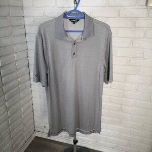 Sunice Men's Size Medium Grey 3 Button Closure Short Sleeves Polo Shirt
